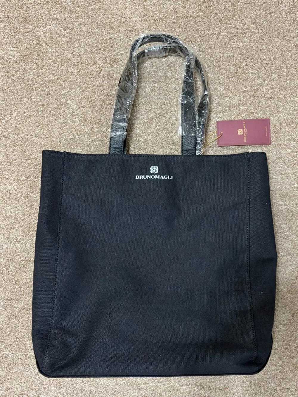 Bruno Magli Canvas Tote with Leather Straps